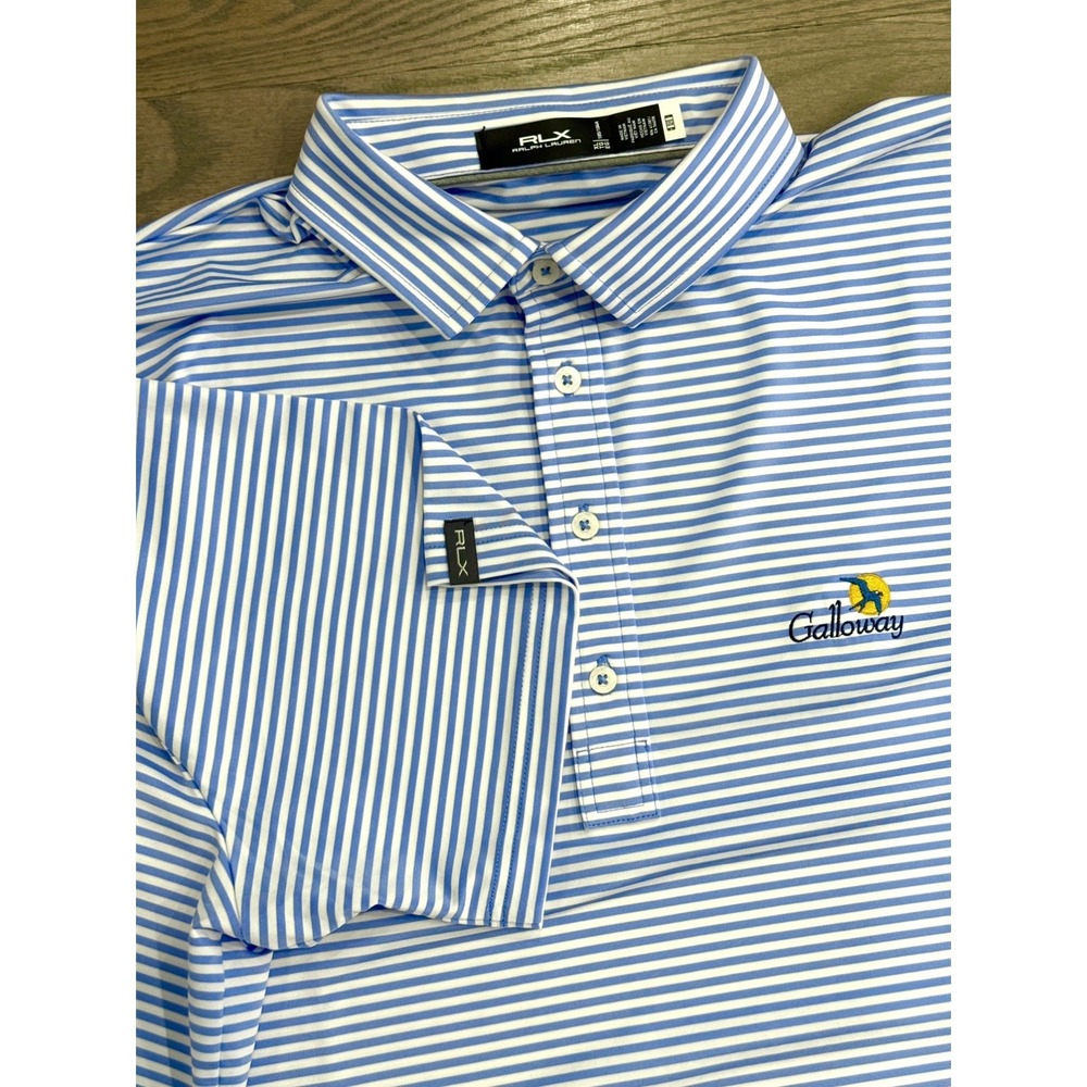 RLX Ralph Lauren Polo Shirt Mens XL Galloway Golf Ronald McDonald House Striped